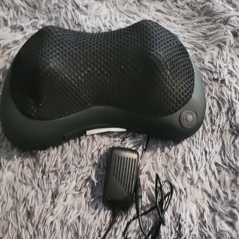 Black Massage Pillow with Adapter